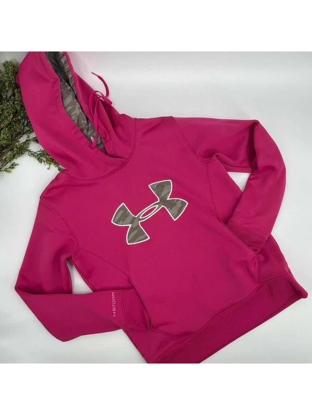 Under Armor Storm Pink Camo Hoodie Sweatshirt Size S